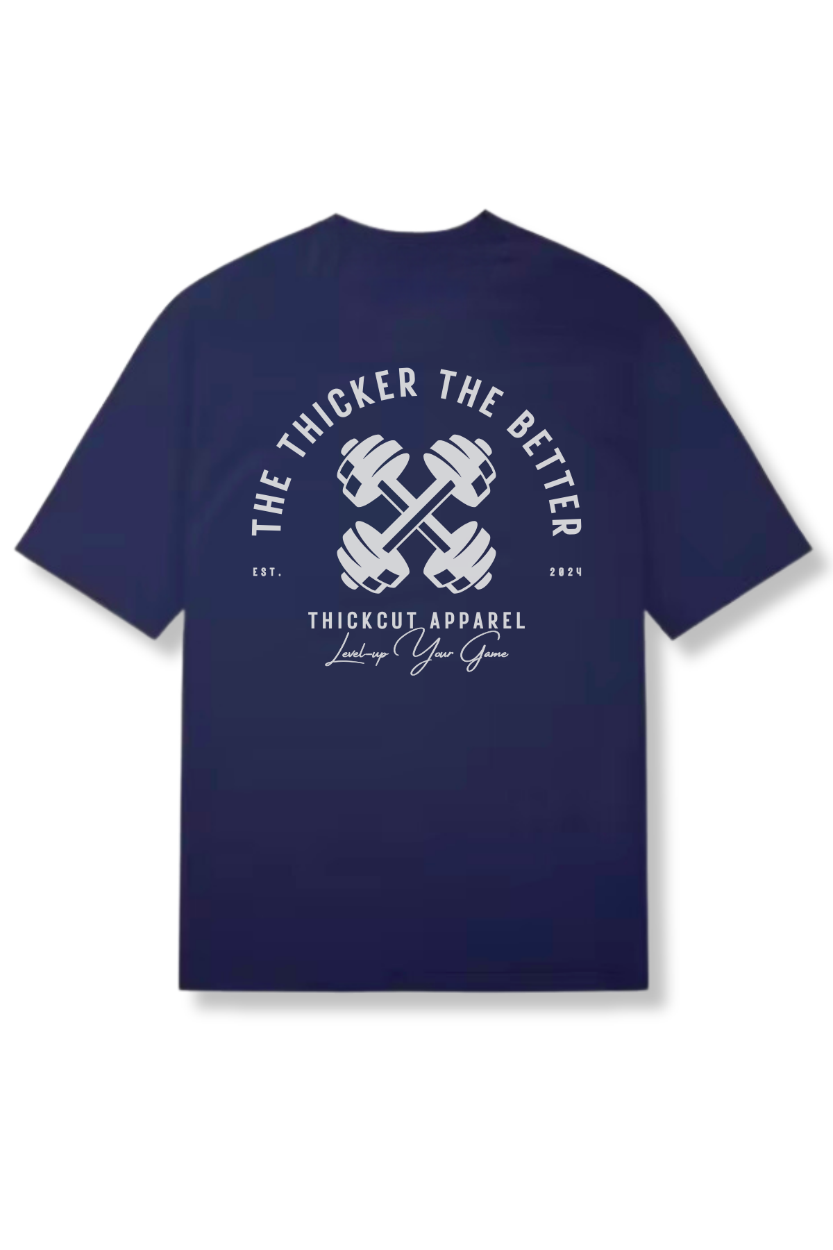 THE THICKER THE BETTER  Performance Shirt (Navy)