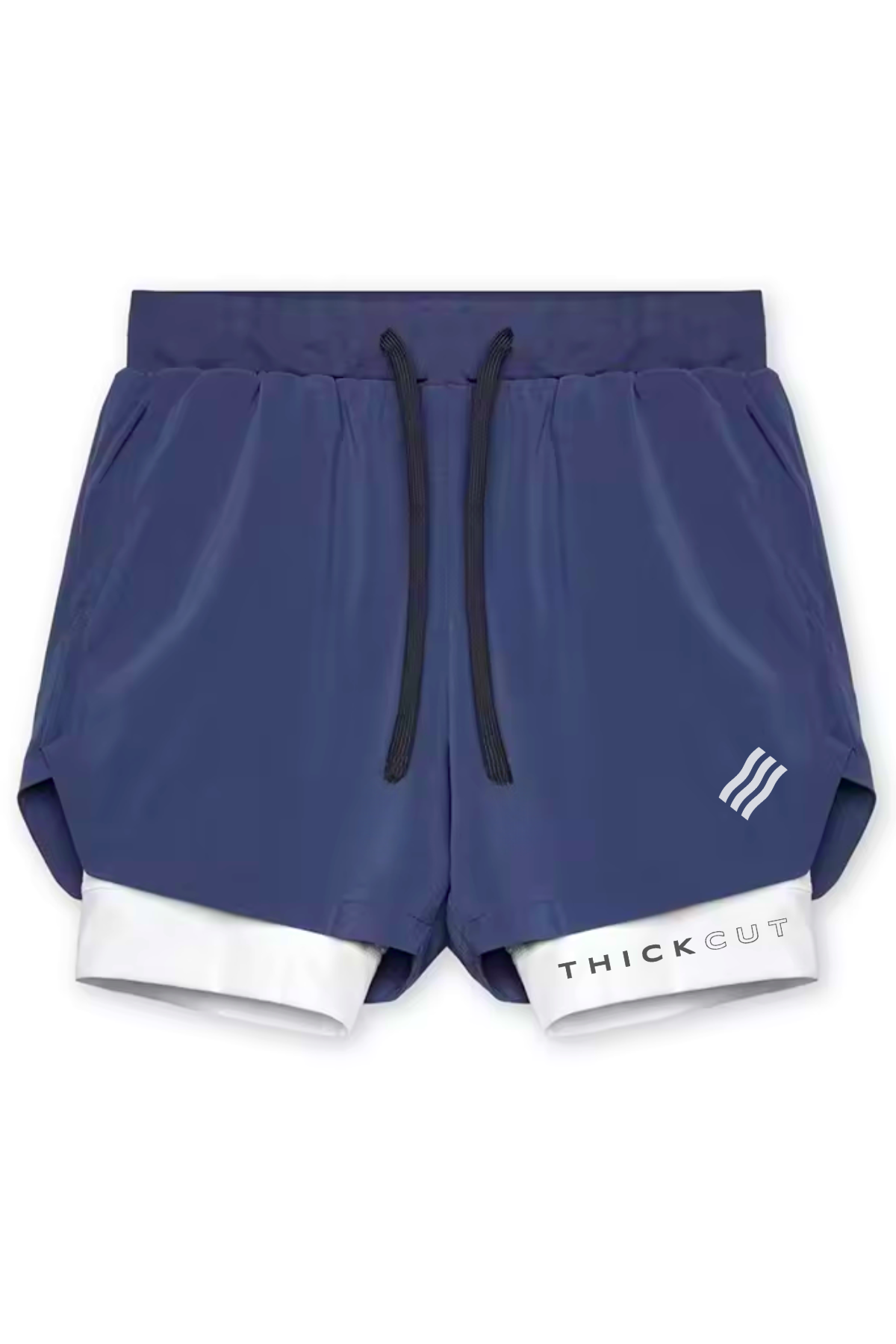 Pantalones cortos de entrenamiento de doble capa (azul)